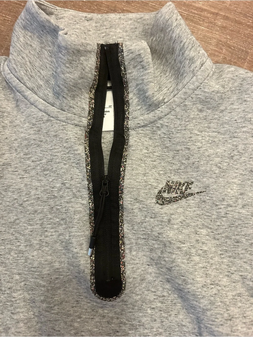 Nike Gray Quarter-Zip Pullover Sweatshirt